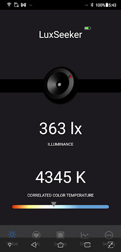 Android application LuxSeeker - BLE LightMeter screenshort