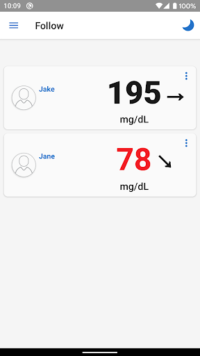 Android application Dexcom Follow mg/dL DXCM1 screenshort