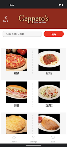Screenshot of Geppeto's Pizza