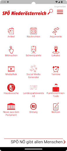 Android application SPÖ Niederösterreich screenshort