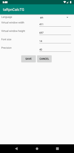 taRpnCalcTG Screen 2