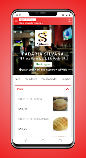 Android application Padaria Silvana screenshort