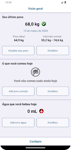 Visualização do aplicativo