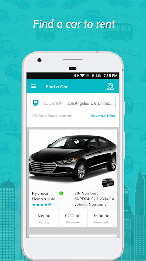 RideShare Rental Screen 2
