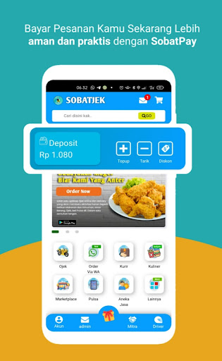 Android application SOBAT JEK DELIVERY screenshort