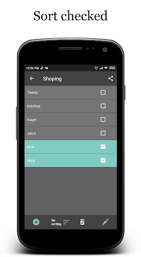 Just lists for everything Screen 3