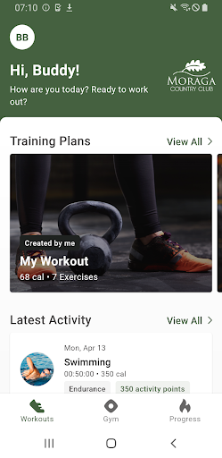 Android application MCC Fitness screenshort