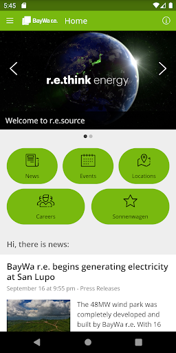 Android application r.e.source screenshort