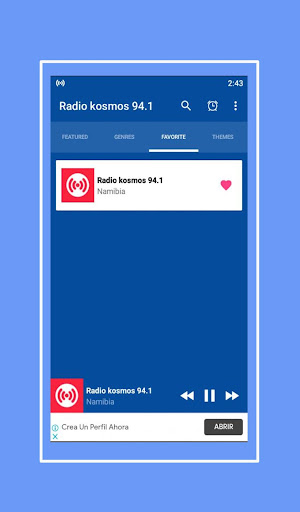 Android application radio kosmos 94.1 screenshort
