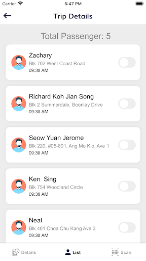 Android application TT Ridership screenshort
