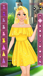 Golden princess dress up game