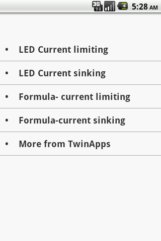 Android application LED (Light Emitting Diode) screenshort