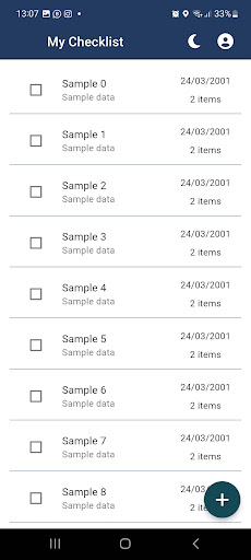Android application Checklist screenshort