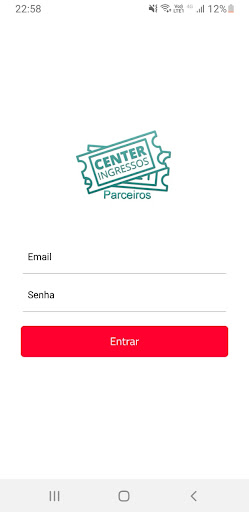 Android application Center Ingressos Parceiros screenshort