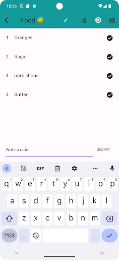 Checklist Screen 2