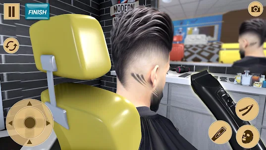床屋 店 3D 髪 切る ゲーム