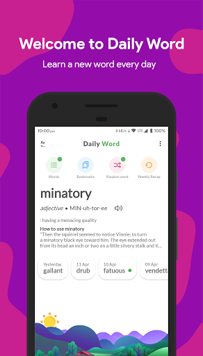 Android application Daily Word - Word Of The Day screenshort