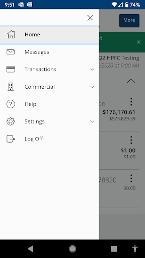 HPFC eBanking App Screen 2
