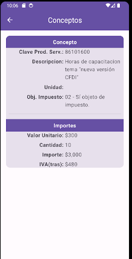 Visor de CFDI 4.0 Screen 2