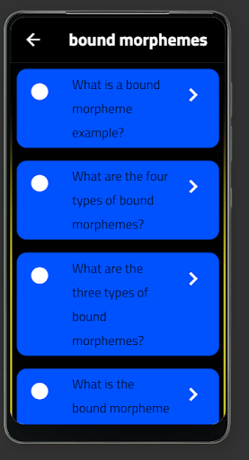 Android application bound morphemes screenshort