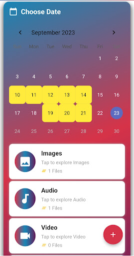 Android application Umcal screenshort