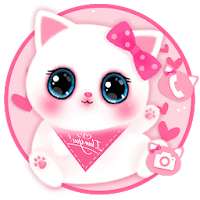 Adorable Pink Cat Themes HD Wallpapers 3D icons