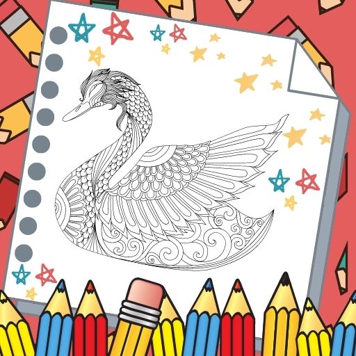 Swan Mandala Coloring Game