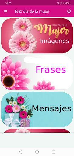 Android application feliz dia de la mujer screenshort