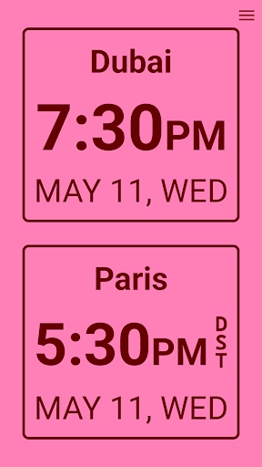 Screenshot of World Clock Dual Digital Clock