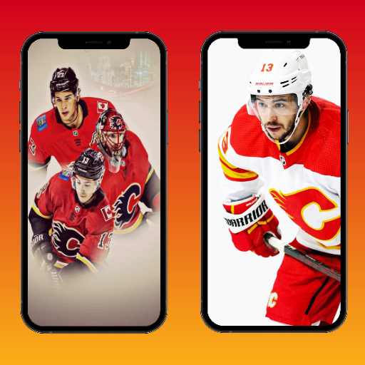 Calgary Flames Wallpapers 4K logo