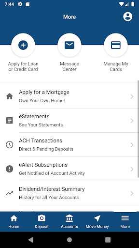 Android application Community First FCU screenshort