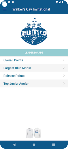 Android application Walker's Cay Tournaments screenshort