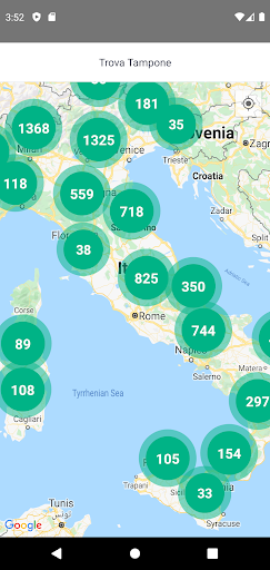 Android application Trova Tamponi Farmacie screenshort