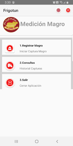 Android application Medición Magro screenshort