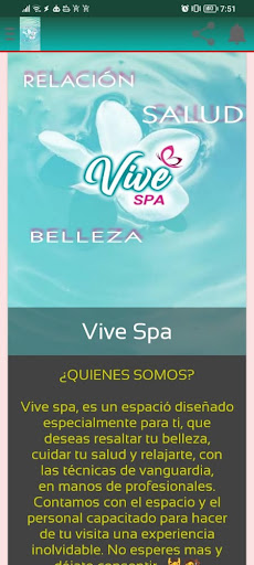 Android application Vive Spa screenshort
