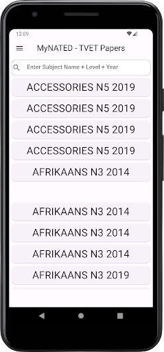 MyNATED - TVET Past Papers Screen 2