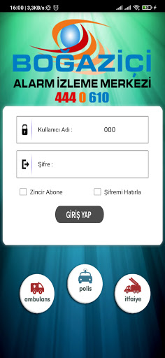 Android application Boğaziçi Alarm Sinyal Takibi screenshort