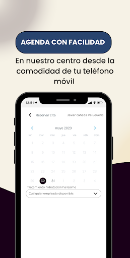 Android application Javier cañada Peluquería screenshort