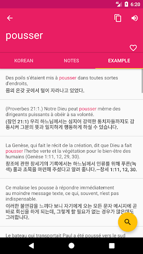 French Korean Dictionary Screen 3