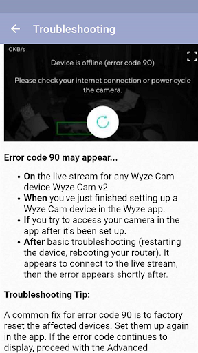 Wyze Cam V2 Guide for Android Screen 3