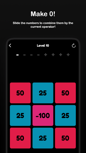 Android application Make 0! – a Number Puzzle Game screenshort