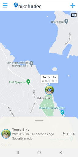 Android application BikeFinder screenshort