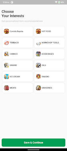 Android application PEDIRE screenshort