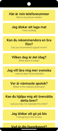 Swedish Phrases Screen 2