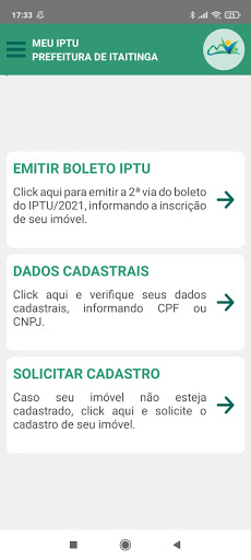 Android application IPTU Itaitinga screenshort
