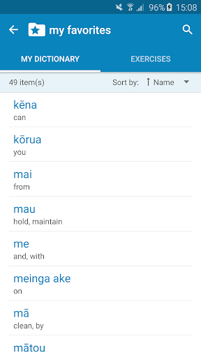 Maori-English Dictionary Screenshot