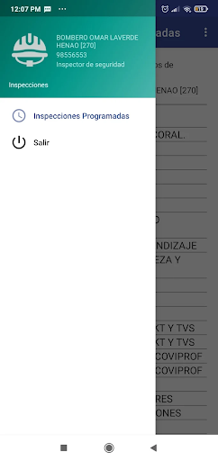 Android application Inspecciones screenshort