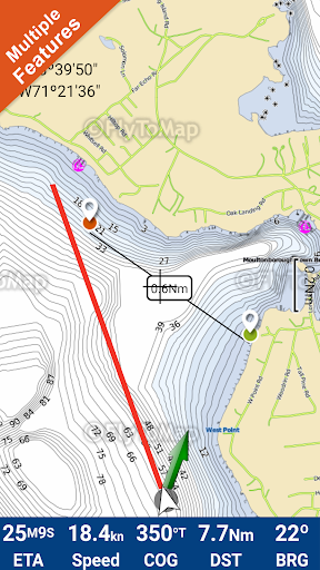 Android application Lake Winnipesaukee GPS Charts screenshort