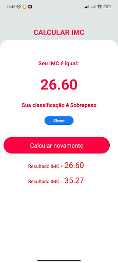 IMC Calculadora Screen 3