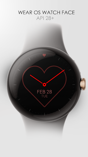 Android application Love minimal watch face screenshort